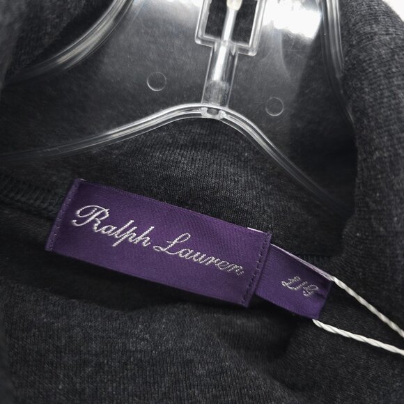 NWT RALPH LAUREN PURPLE LABEL Turtleneck Sweater Pullover Dark Gray Size LARGE - Picture 6 of 8